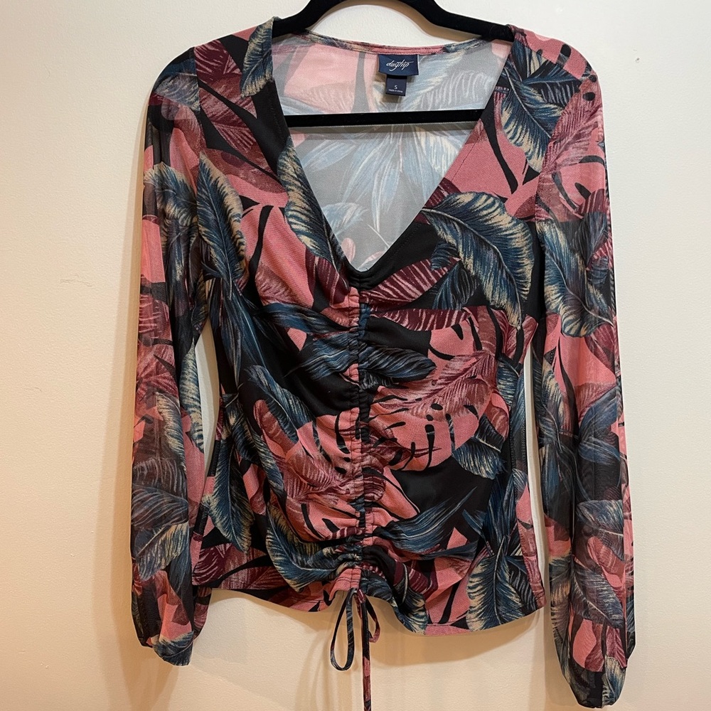 DayTrip Sheer Tropical Long Sleeve